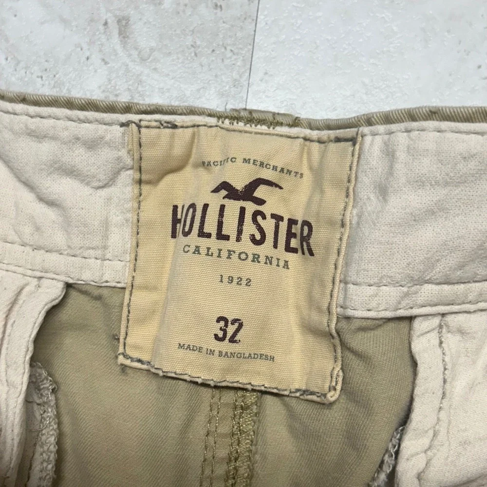 Hollister Cargo Shorts Khaki Tan Mens 32 Utility Pockets Rugged Summer Gorpcore